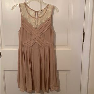 Tan and cream laced dress